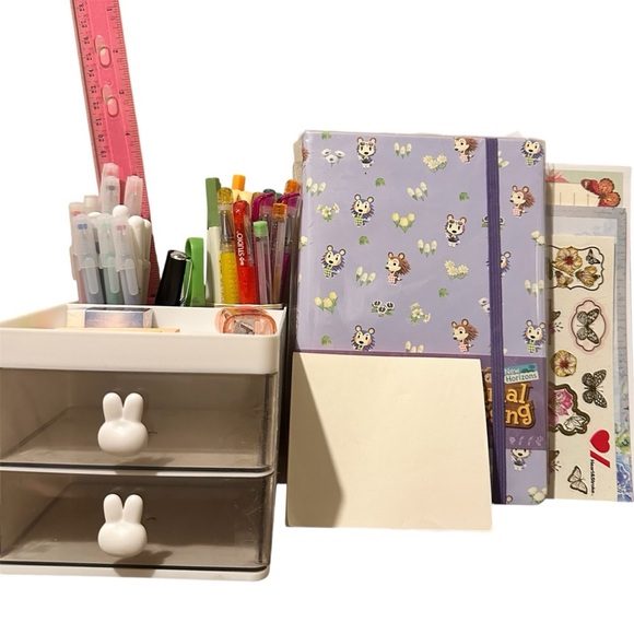 Cute Stationery Set With Animal Crossing Notebook Miscellaneous Items - Picture 1 of 4